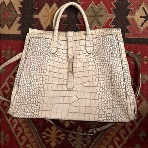 CLAUDIA Crocodile-Embossed Tote Bag
